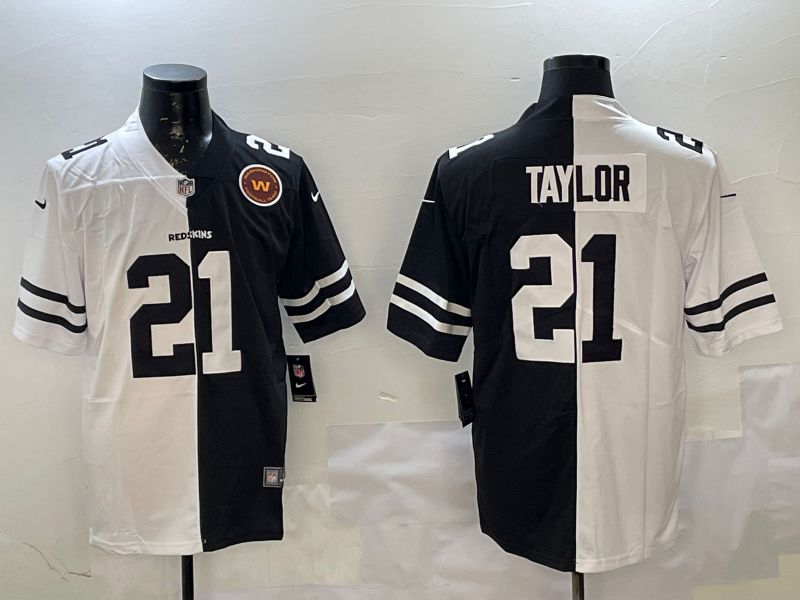 Men Washington Commanders #21 Taylor White Black Fashion 2025 Nike Limited NFL Jersey style 2